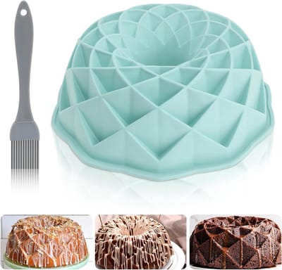 Siliconen Gugelhupf Bakvorm - Voor Cake, Gelei, Brood - Ø 23 cm - Orandi-Blauw