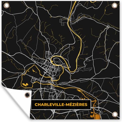 Tuin poster Frankrijk - Charleville-Mezières- Stadskaart - Kaart - Plattegrond - 200x200 cm - Tuindoek