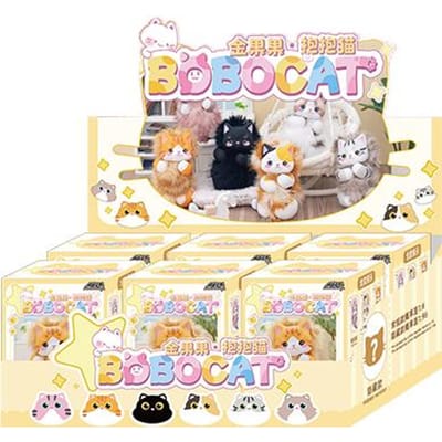 Originele Jinguoguo Bobo Kat Serie Blind Box Schattige Pluizige Pluche Kat Figuurtjes Verzamelaar Rugzak Hanger Voor Kinderen Vakantie Cadeau gray