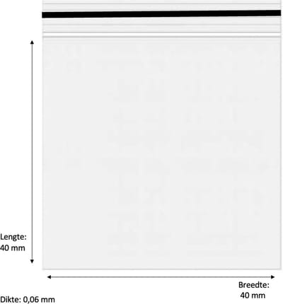 300x Gripzakjes 40 x 40mm 60 micron zwart - Ziplock Bag Black – Uitdeelzakjes