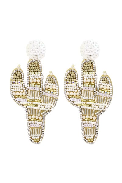 Bijoutheek Oorknoppen Cactus Beige
