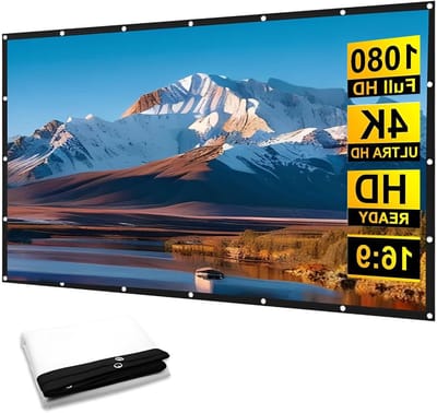Projectiescherm Opvouwbaar - Draagbaar Scherm - Thuisbioscoop Buiten - Kreukvrij Mat Wit - 250 Inch Groot - Wit