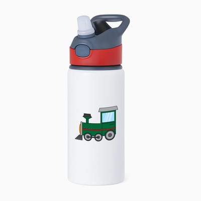 Hacebo® - Treinen waterfles met rietje rood - Treinmachinist - Treinmachinisten - spoorvoertuigen - locomotieven - water fles - 650ML