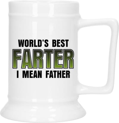 Bellatio Decoration Cadeau Bierpul voor papa - groen - beste vader - keramiek - 530 ml - Vaderdag
