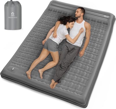 Campingmat 12 cm zelfopblazend voor 2 personen - ultradikke opblaasbare luchtmatras voor outdoor en kamperen