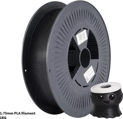 Zwart PLA+ 1kg 3D Printer Filament 1.75 mm - Hoge Kwaliteit en Duurzaam - Compatibel met Creality, Bambu Lab, Esun en Andere 3D Printers - Perfect voor 3D Printen van Prototypes, Modellen en Accessoires - voor Professioneel en Thuisgebruik