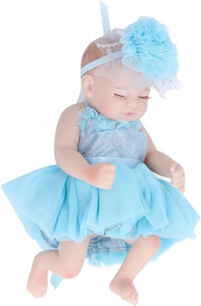 Pasgeboren Babypop - Slapende Pop - Denkbeeldig Spelen - Zacht Siliconen Materiaal - 25 cm - Wit Meisje