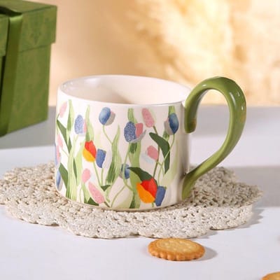 Keramische ontbijtbeker met grote capaciteit voor thuis, koffiekop, kantoor, retro beker, waterbeker, koppel, hoge uitstraling 360ml