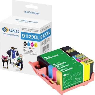 G&G Inktcartridge Compatibel Zwart, Cyaan, Magenta, Geel GP-H912XLBKCMY-4P