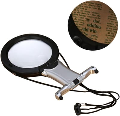 Leesloep met Licht - Vergrootglas - Handwerken Lezen - Handsfree Hangend - Maat M - Zilver