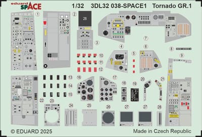 Eduard Modelbouwdecoratie - 3DL32038 Sp - Decals Set voor Tornado GR.1 - Decals