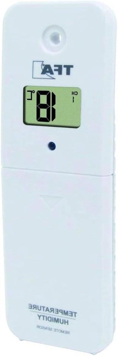 Thermo-hygro Zender - Reserve Zender - Zwembad Temperatuur - Draadloze Overdracht - 100m Bereik - Wit