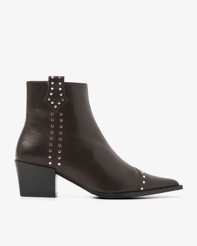 VIA VAI Kate Brandy Enkellaarsjes Dames - Leer - Bruin - Maat 39