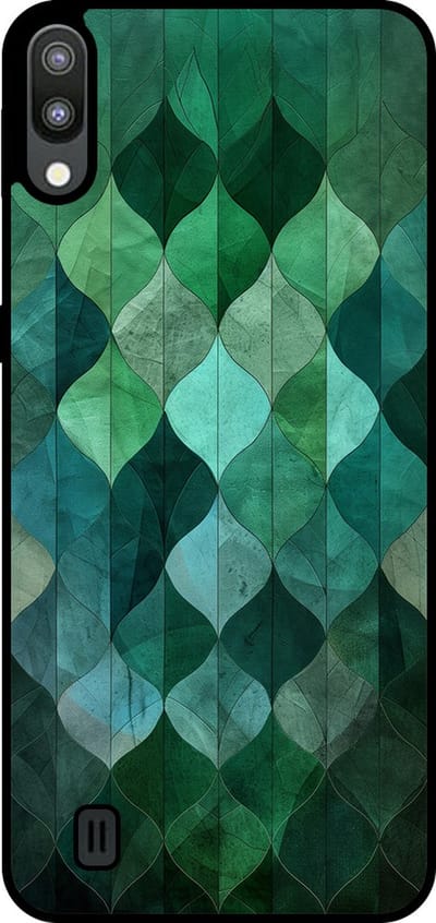 Smartphonica Telefoonhoesje Geschikt voor Samsung Galaxy M10 met groene bladeren opdruk - TPU backcover case green leaf design - Groen geschikt voor Samsung Galaxy M10
