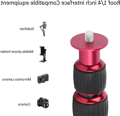 Verstelbare Monopod Extensie met 5 Buizen van Aluminium, 1/4 Inch Schroefdraad, Geschikt voor Camera's en Statief, Tot 5kg Draagvermogen, Ideaal voor Fotografie en Videoproductie