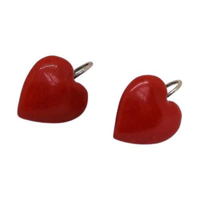 Zeeuws Meisje-Oorbellen rood hartje designerskwaliteit nikkelvrij