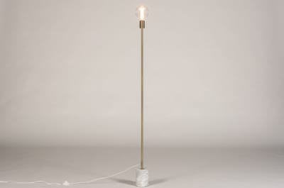 Lumidora Vloerlamp 74480 - BASIC - E27 - Wit - Grijs - Goud - Messing (kleur) - Metaal - ⌀ 11 cm