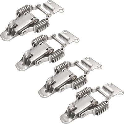 Veerbelaste Sluitingen - Slot Hasp Latch - Kasten Beveiligen - Roestvrij Staal - 4 Stuks 55mm - Zilver