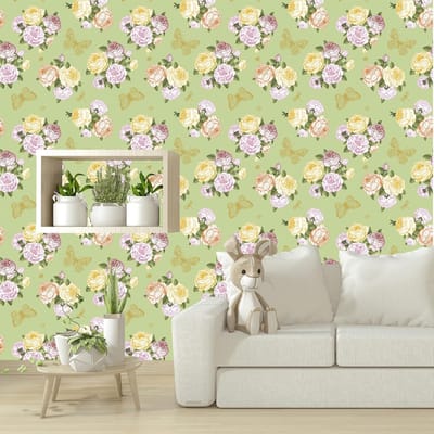 CE - Fotobehang - Vintage Bloemenpatroon - Zelfklevend - 40x600cm