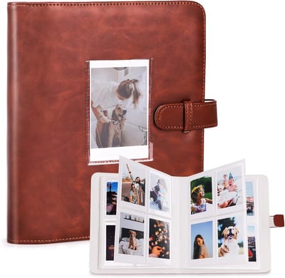Fotoalbum Met 272+1 Tas voor Instax 3 Inch Film - Compatibel Met Fujifilm Instax Mini 90 9 8 70 7c 7s 11 50s 7+ 25, Kodak Instant Printer（bruin）