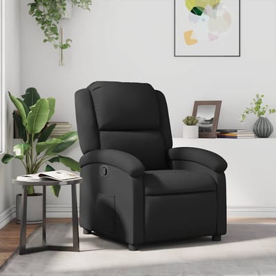 vidaXL - Relaxfauteuil - Zwart - Echt - Leer