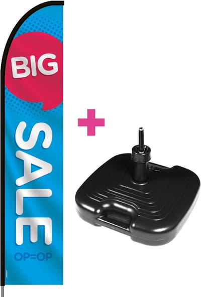 Beachflag - Big Sale - Vlag + Parasolvoet + Rotator + Hengelsysteem + Draagtas - Actievlag.nl