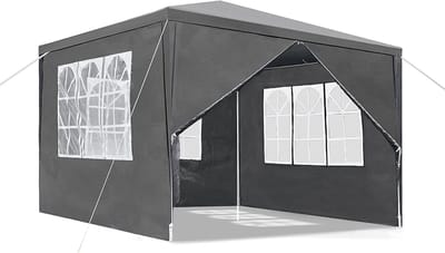 Paviljoen, partytent, waterdicht, feesttent, biertent, tuintent, outdoor, tuinpaviljoen, uv-bescherming, met zijpanelen en ramen, winterbestendig, campingtent voor feest, tuin, bruiloften,