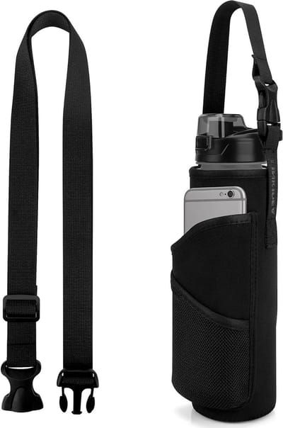 Sportieve Waterflesdrager met Schouderband voor 945ml en 24oz Flessen - Ideaal voor Wandelen, Hardlopen en Fitness met Telefoonvak