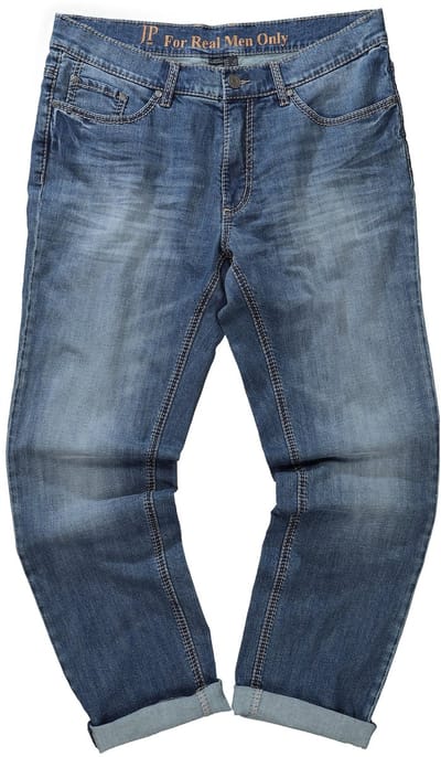 JP 1880 - Heren - Jeans FLEXNAMIC® buikfitcontrastnaden 5-pocket straight fit - Mat jeansblauw - Maat 70