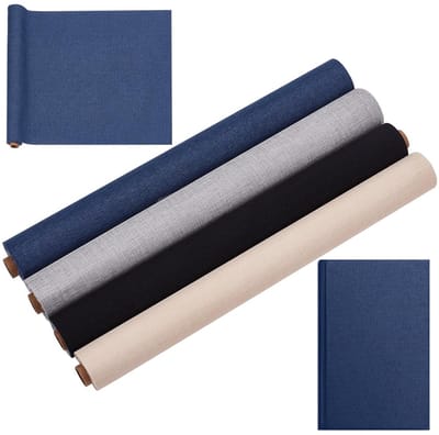 4 Kleuren 51 x 11,8 Boekdoek Linnen Stof Oppervlakte Papier Gebonden Boekbinding Boekdeksel voor Boekbindbenodigdheden Scrapbooking Beschermer Boekdoek Album DIY Kleur Handicraft Blauw Grijs