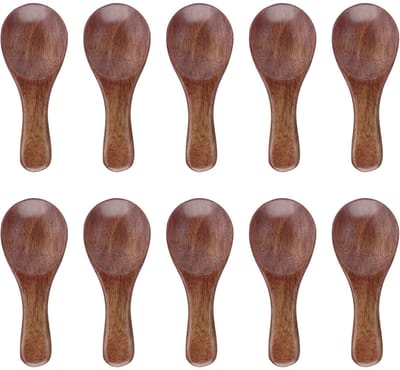 Nikou Mini Houten Lepels Set - 10 Stuks - Voor Koken, Kruidenierswaren en Thee