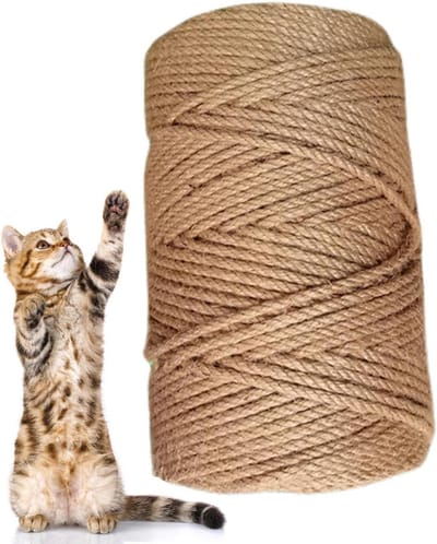 6 mm dik natuurlijk jute koord voor krabpaal verpakking en decoratie - 50 meter