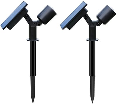 2 stucks-Zonnelamp - Buitenbewegingssensor - Waterdichte draadloze zonnelamp - Zonne-LED-spot - Zonne-buitenlamp voor de tuin-verstelbare solar tuinlamp met sensor-120° brede stralingshoek