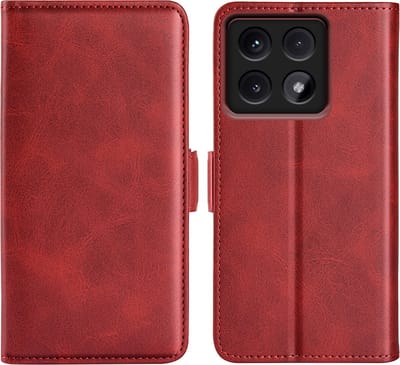 MobyDefend Hoesje - Geschikt voor Xiaomi 14T Pro - Luxe Wallet Book Case (Sluiting Zijkant) - Rood