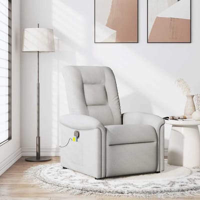 vidaXL - Massagestoel - verstelbaar - stof - wolk - grijs