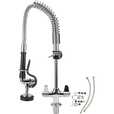 Ensemble Robinet d'Eau G1/2 Commercial Rotation à 360 Degrés Robinet d'Évier Extensible pour Cuisine Domestique gray