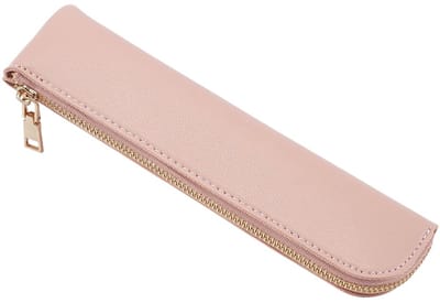 Opbergtas PU Leer Potlood Etui Slank Ontwerp Zachte Kleine Esthetische Pen Hoes Effen Kleur Draagbare Rits Cosmetische Tas voor Pen Potloden Markers Terug naar School Cadeaus