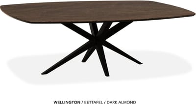 Maxfurn - Deens ovale eettafel 160x92cm met verjongde rand | Zeer krasvast | Kleur: Dark almond