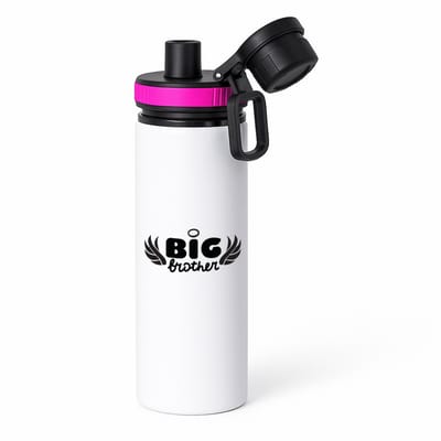 Hacebo® - Big brother waterfles met draaidop roze - Broer - oudere broer - cadeau - verjaardag - oudere broer - familie - water fles - 850ML
