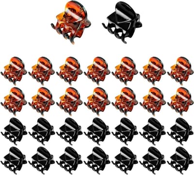 Famanu - Haarklemmen, 30 stuks haarclips, haarspelden, mini kunststof haarklemmen, voor dames en meisjes, kappersaccessoires, haaraccessoires met opbergtas (zwart, bruin)