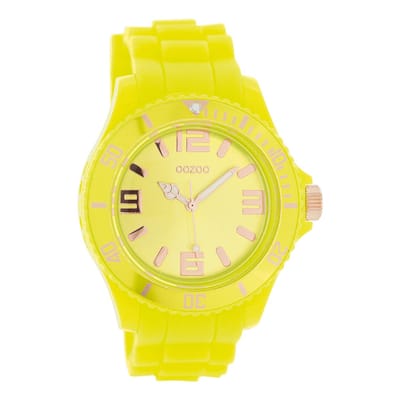 OOZOO Timepieces - Gele horloge met gele rubber band - C5053