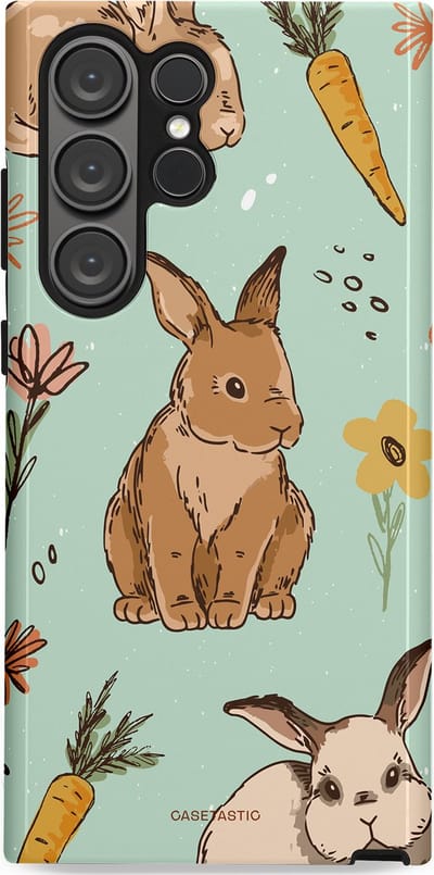 Casetastic Hoesje Geschikt voor Samsung S23 Ultra - Stijlvolle Beschermende Duo-layer Case - Hop hop flapoortje