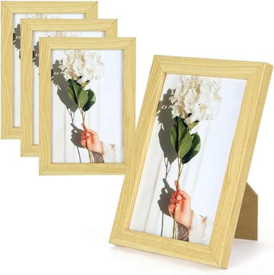 Set van 4 Kleine Fotolijsten 10x15cm in Zwart voor Tafel en Wanddecoratie, Ideaal voor Portretten en Landschappen