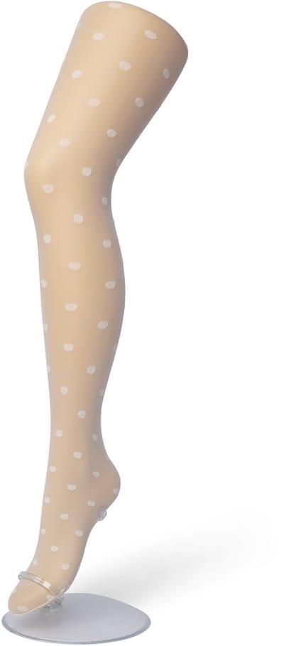 Bonnie Doon Dames Stippen Panty 30 Denier Off White maat S/M - Chique Panty - Stip Dessin - Brede Boord - Comfort - Stipjes - Gestipte Print - Little Dots Tights - Feestelijk - Gebroken Wit - Ecru - Crème - Ivory - BP201910.250