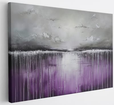 Saammp Canvas Schilderij - Landschap - Zwart - Abstract - 30x20 - Foto op canvas - Wanddecoratie - Muurdecoratie Woonkamer - Slaapkamer decoratie - Canvas Print