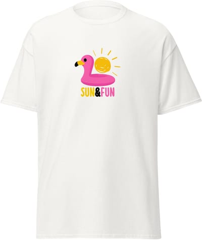 T shirt Heren Dames - Zomer Shirt - Sun en Fun - Vakantie tshirt - Wit - S
