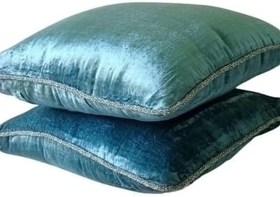 Decoratieve Kussensloop - Fluwelen Kussenhoes - Woonkamer Decoratie - 100% Handgemaakt - 60 x 60 cm - Blauw