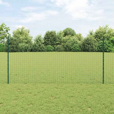 vidaXL - Euro-hek - met - palen - 10 - x - 1,2 - m - PVC-Coated - Staal - Groen - Mesh