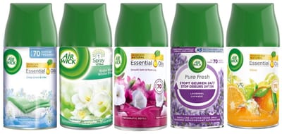 Air Wick navullingen MIX - Satin Moon Lily / Lavendel / Sprakling Citrus / Crisp Linen / White Flowers Fresia
