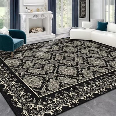 Tapis Salon Nouveau Luxe Léger Haut Sens Chambre Lavable Peut Essuyer Crème Vent Imitation Cachemire Tapis Grande Surface 140*200CM